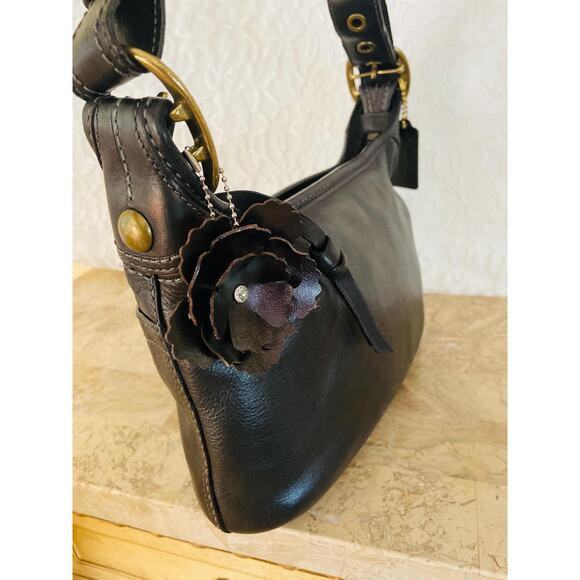 Vtg Coach Bleecker black Leather Slim Small mini duffle Shoulder Bag 11429 - Picture 5 of 9